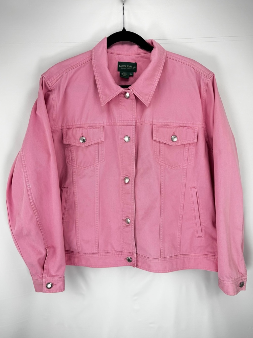 Ralph Lauren Pink Snap-Front Trucker Jean Jacket